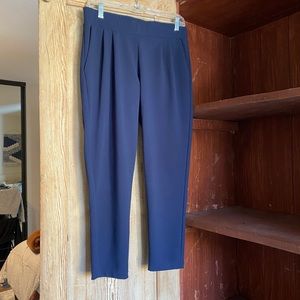 High waisted blue pants